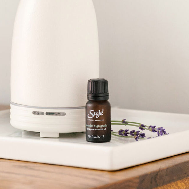 Lavender 100% pure grade essential oil 0.34 fl oz with aroma om diffuser by Saje